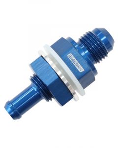 Aeroflow Fuel Cell Bulkhead Fitting -6AN to 3/8 Inch Barb Blue