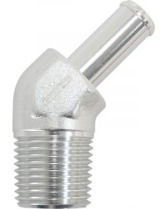 Aeroflow Male NPT to 45 Degree AN Hose Barb 1/2" to -8 Hose SilverAF845-08-08ANS