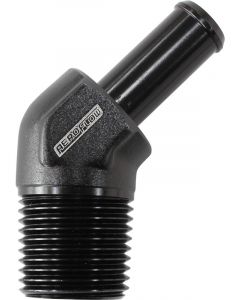 Aeroflow Male NPT to 45 Degree AN Hose Barb 1/2" to -8 Hose Blk AF845-08-08ANBLK