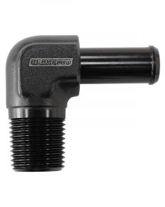 Aeroflow Male NPT to 90 Degree AN Hose Barb 1/2" to -10 Hose Black AF842-10ANBLK