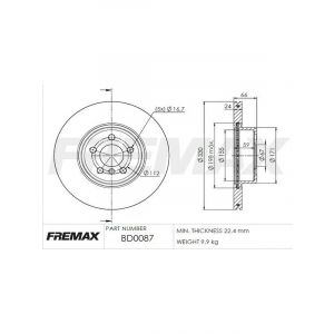 Fremax Brake Disc Front Bmw X3 (G01) Xdrive 30I 2017- 330mm
