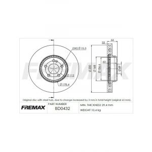 Fremax Brake Disc Front Each Mercedes E200 W213.