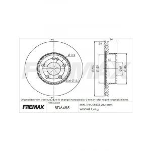 Fremax Brake Disc Front Pair Mercedes C200 W205