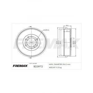 Fremax Brake Drum Rear Pair