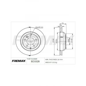 Fremax Brake Disc Rear Pair Porsche Cayenne S, Turbo