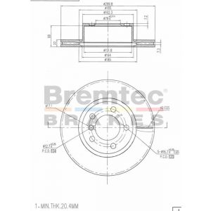 Bremtec Euroline Brake Rotor For Bmw 1, 2, 3, 4 Series