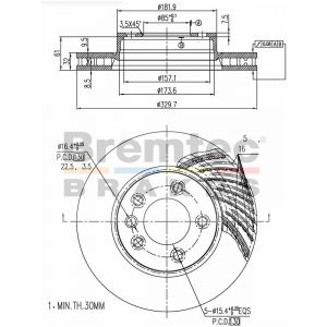 Bremtec Euroline High-Grade Left Brake Rotor
