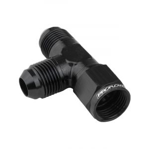 Proflow AN Tee -12AN Female Swivel Coupler Hose End On Run, Black