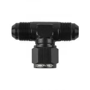 Proflow AN Tee -08AN Female Swivel Coupler Hose End On Side, Black