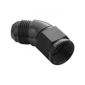 Proflow 45 Degree Full Flow Adaptor Male To Female -16AN, Black