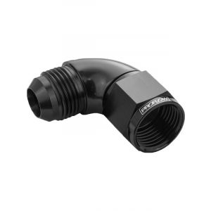 Proflow 90 Degree Full Flow Adaptor Male To Female -12AN, Black