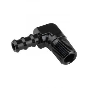 Proflow 90 Degree 1/4in. Barb Male Fitting To 1/8in. NPT, Black