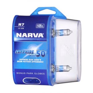 Narva H7 12V 55W Sapphire Plus 50 Halogen Headlight Globes Pack of 2