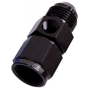 Aeroflow Straight Female to Male With 1/8 Inch Port -10AN Black