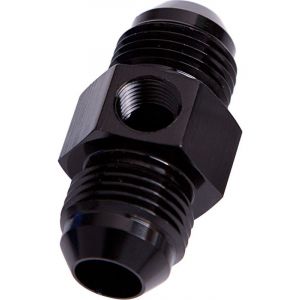 Aeroflow Straight Male to Male With 1/8 InchPort -16AN Black