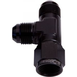 Aeroflow AN Tee Female Swivel On Run -12AN Black