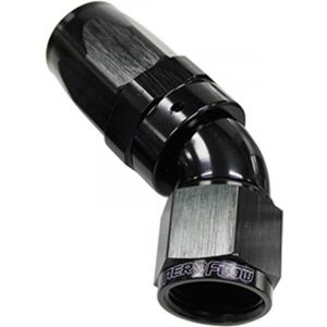 Aeroflow 150 Taper Full Flow Swivel 45 Degree Hose End -12AN Black