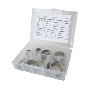 Aeroflow Aluminium Crush Washers -3 to -16AN Kit, 10 Of Each Size
