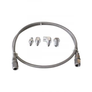 Aeroflow S/Steel Braided Line Gauge Kit -4AN 6ft Hose with Fittings