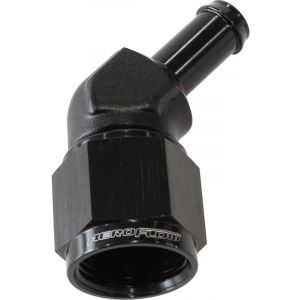 Aeroflow 45 Degree Hose Barb 3/8 Inch to -8AN Black