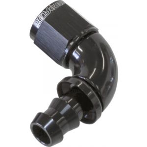 Aeroflow Full Flow Push Lock 90 Degree Hose End -8AN Black