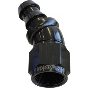 Aeroflow Full Flow Push Lock 30 Degree Hose End -12AN Black