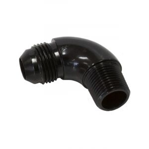 Aeroflow 90 Degree 1/2 Inch NPT to -10AN Full Flow Adapter Black
