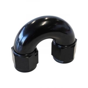 Aeroflow 180 Degree Full Flow Female Coupler -8AN Black