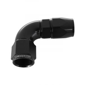 Aeroflow 570 One-Piece Full Flow 90 Degree Hose End -12AN Black