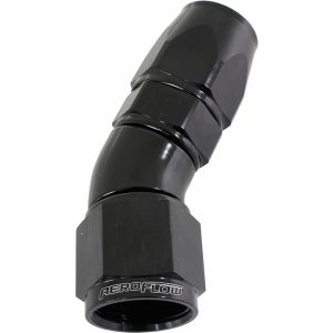 Aeroflow 570 One-Piece Full Flow 30 Degree Hose End -6AN Black