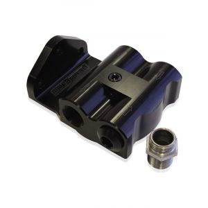 Aeroflow Billet Remote Oil Filter Head -8 ORB Side Entry Black