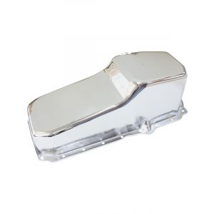 Aeroflow 5L Oil Pan For SB Chev R/H Dipstick, 1-Piece Seal Chrome
