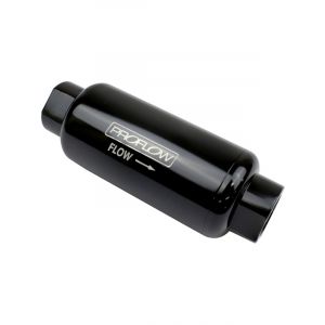 Proflow Fuel Filter Inline Mount 10 Microns Aluminium Black 140mm