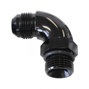 Aeroflow 90 Degree -6 ORB to -8AN Male Full Flow Adapter Black