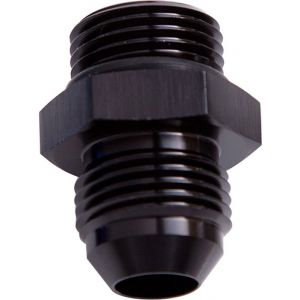Aeroflow Straight AN Male Flare Adapter to ORB -8AN to -8 ORB Black  AF920-08BLK