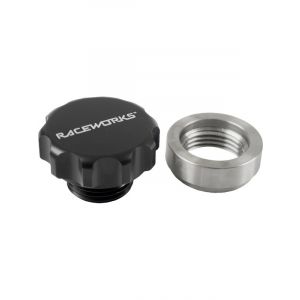 Raceworks Weld On Steel Diff Filler w/ Black Aluminium Male Cap
