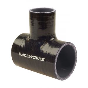 Raceworks Hose Tee 3.00In ID 1.00In Spout Black