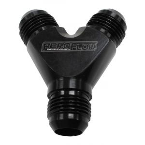 Aeroflow Y-Block -8AN Inlet/Outlets Black