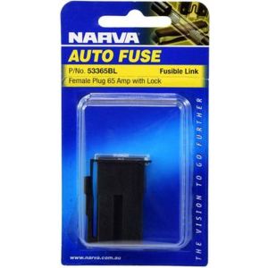 Narva 65 Amp Black Female Fusible Link - Plug In With Lock Pack of 1
