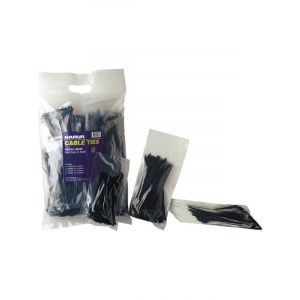 Narva Black Cable Tie Bulk Assorted Pack of 1000