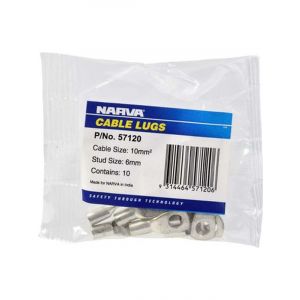 Narva 10mm2 6mm Stud Flared Entry Cable Lug Pack of 10