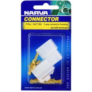 Narva 3 Way Male Quick Connector Housing Pack of 2